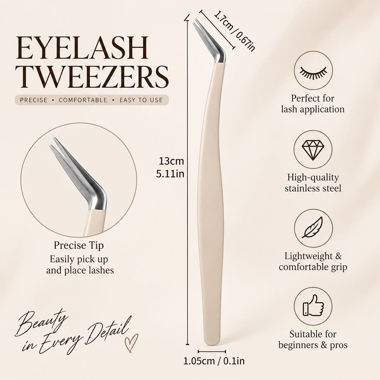 Precision Eyelash Tweezers